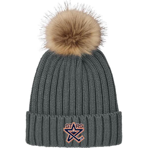 NY Stars Faux Fur Pom Beanie