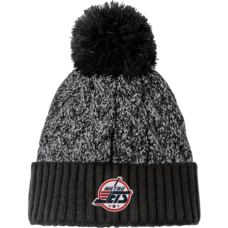 Metro Jets New Era Marled Knit Pom Beanie