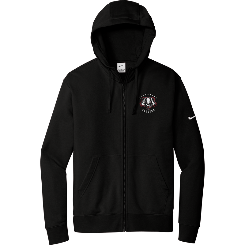 Scary Badgers Nike Club Fleece Sleeve Swoosh Full-Zip Hoodie